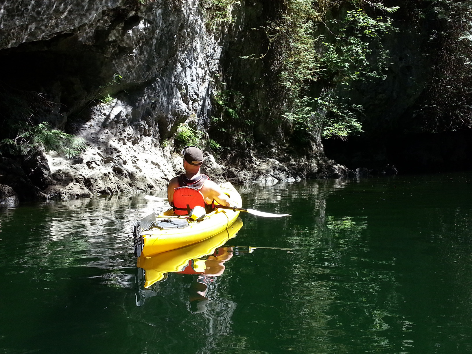 Kayaking in the shadows